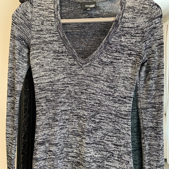Wilfred Free long sleeve knit black/dark grey heathered dress - Picture 5 of 8